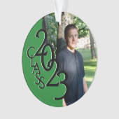 2023 Groene aangepaste klasse foto Ornament (voorkant)