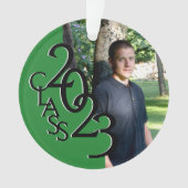 2023 Groene aangepaste klasse foto Ornament (voorkant)