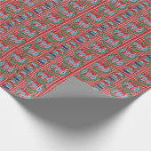 2023 Groene Rode Ginger Jars Gingham Cadeaupapier (Hoek)