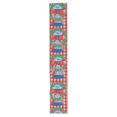 2023 Groene Rode Ginger Jars Gingham Lange Tafelloper (Voorkant)