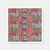 2023 Groene Rode Ginger Jars Gingham Servet (Voorkant)