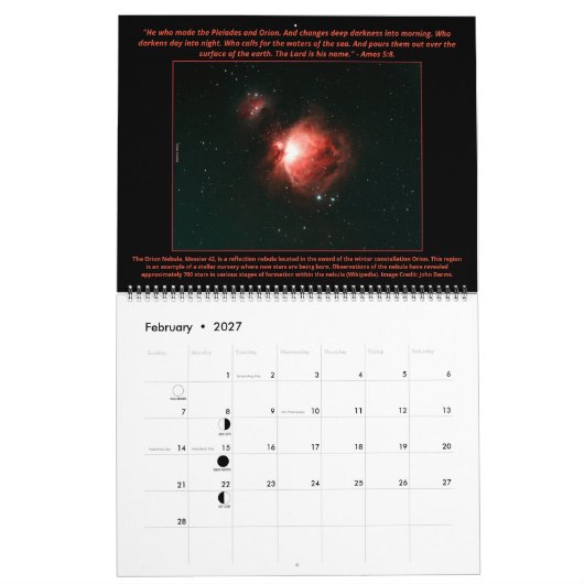 2023 GROTE Psalm 19 Astronomie Society Agenda R2 Kalender (Feb 2027)
