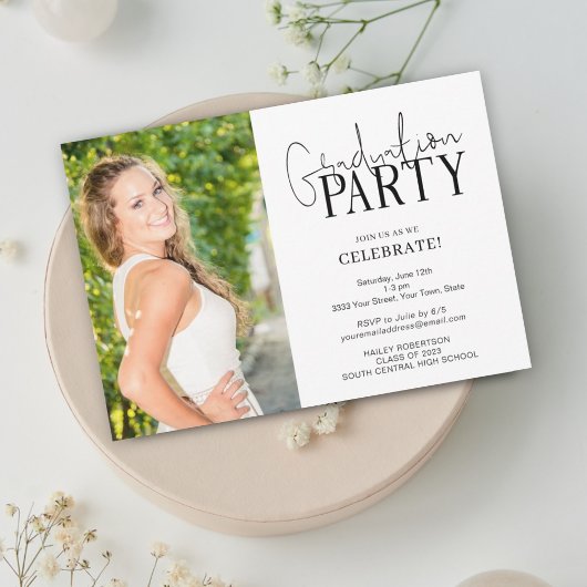 2023 Handgeschreven Fotogradatiepartij Uitnodiging