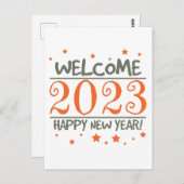 2023 Happy New Year with Colorful text Briefkaart (Voorkant / Achterkant)
