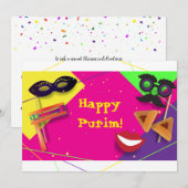 2023 Happy Purim-festival Feestdagenkaart (Voorkant / Achterkant)