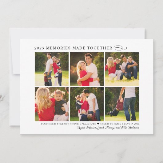 2023 Herinneringen gemaakt samen elegante fotocoll Feestdagenkaart (Voorkant)