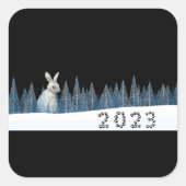 2023, het jaar van de konijn, het Chinese nieuwjaa Vierkante Sticker (Voorkant)