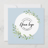 2023 Holiday Corporate Wreath verlaat Custom Logo Feestdagenkaart (Voorkant)
