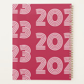 2023 Hot-roze moderne grafische typografie Planner (Achterkant)
