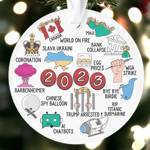 2023 Jaar in Review Acryl Kerst Ornament