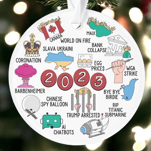 2023 Jaar in Review Acryl Kerst Ornament