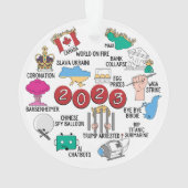 2023 Jaar in Review Acryl Kerst Ornament (achterkant)