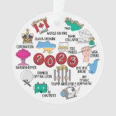 2023 Jaar in Review Acryl Kerst Ornament (voorkant)