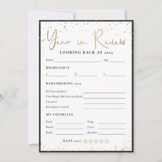 2023 Jaar in Review reflectie Kaarten (Voorkant)