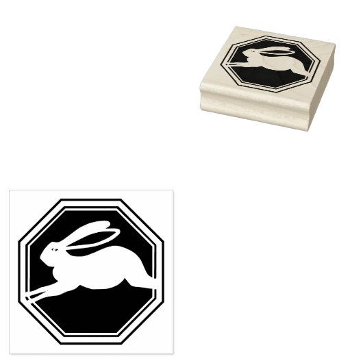 2023 jaar konijn rubberstempel (Gestempeld)