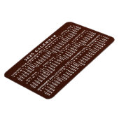 2023 Jaar Maandelijkse kalender Bruin Rood Eenvoud Magneet (Linkerzijde)