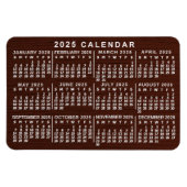2023 Jaar Maandelijkse kalender Bruin Rood Eenvoud Magneet (Horizontaal)
