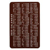 2023 Jaar Maandelijkse kalender Bruin Rood Eenvoud Magneet (Verticaal)