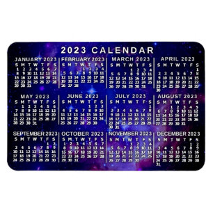 2023 Jaar Maandelijkse kalender Buitenspatie Magneet
