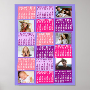 2023 jaar Maandelijkse kalender Foto Collage Cute  Poster