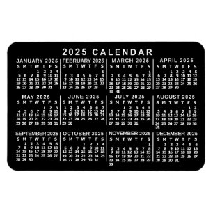 2023 jaar Maandelijkse kalender Klassieke zwart-wi Magneet