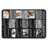 2023 jaar Maandelijkse kalender Mod Black Photo Co Magneet (Horizontaal)