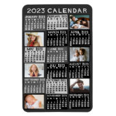 2023 jaar Maandelijkse kalender Mod Black Photo Co Magneet (Verticaal)
