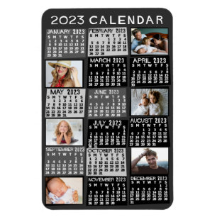 2023 jaar Maandelijkse kalender Mod Black Photo Co Magneet