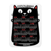 2023 Jaar Maandelijkse kalender Zwarte Kat uit het Magneet (Verticaal)