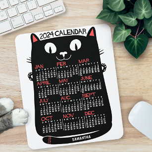 2023 Jaar Maandelijkse kalender Zwarte Kat uit het Muismat
