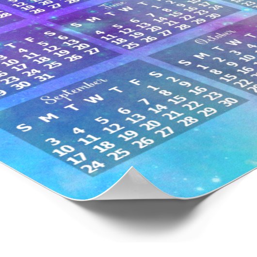 2023 Jaar Maandkalender Boho Waterverf 3 Foto Poster (Hoek)