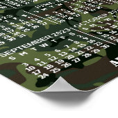 2023 Jaar Maandkalender Camouflage Voeg 3 foto's t Poster (Hoek)