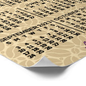 2023 Jaar Maandkalender Koffiebonen 3 Foto's Poster (Hoek)