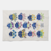 2023 jaar Tea Towel Flowers in Tea Cups Tea Lovers Theedoek (Horizontaal)