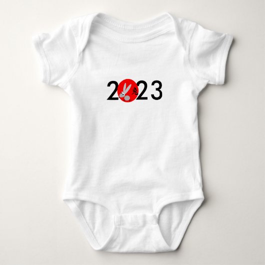 2023 Jaar van de babykleding van het konijn Romper (Voorkant)