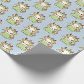 2023 Jaar van de Draak Mochi Kawaii Nieuwjaar Cadeaupapier (Hoek)