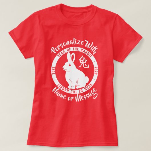 2023 Jaar van de konijn T-shirt (Design voorkant)