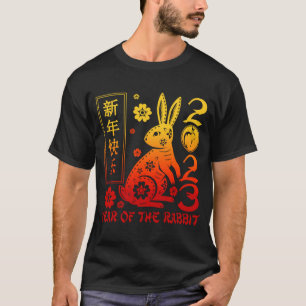 2023 Jaar van de konijnendierentuin Fijne Chinees T-shirt