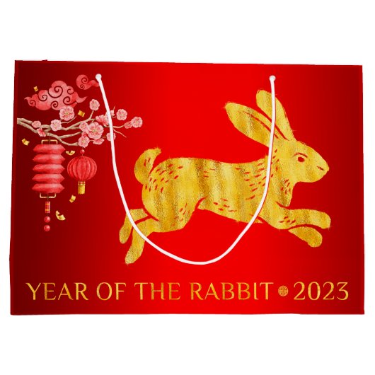 2023 Jaar van de konijnenolie Groot Cadeauzakje (Achterkant)