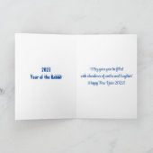 2023 Jaar van de konijnenziekte Chinees nieuwjaar Feestdagen Kaart (Binnen)