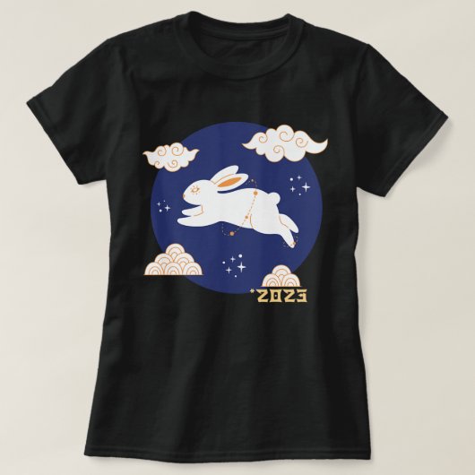 2023 Jaar van het gelukkige Chinese konijn T-shirt (Design voorkant)
