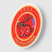 2023-jaar van het Klassieke acryl konijnenontwerp Grote Klok (Hoek)