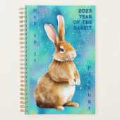 2023 Jaar van het Konijn, Apple Green & Azure Blue Planner (Voorkant)