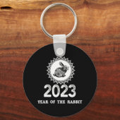 2023 Jaar van het konijn-Chinees Nieuwjaar Sleutelhanger (Voorkant)