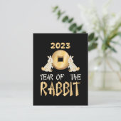 2023 Jaar van het konijn-Chinese nieuwjaar Feestdagenkaart (Staand voorkant)
