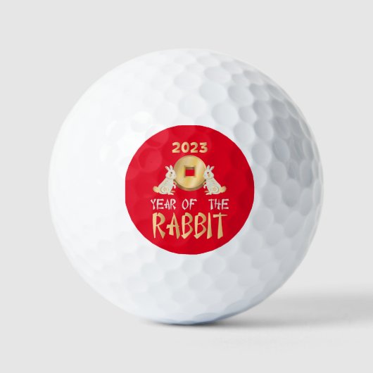 2023 Jaar van het konijn-Chinese nieuwjaar Golfballen (Voorkant)