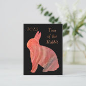 2023 Jaar van het konijn Feestdagenkaart (Staand voorkant)