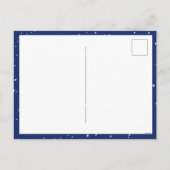 2023 Jaar van het konijnenblauw Witte Lunar Holida Feestdagenkaart (Achterkant)