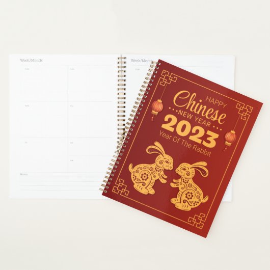 2023 Jaar van het konijnengelukkige Chinese nieuwj Planner (Display)