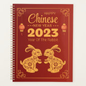 2023 Jaar van het konijnengelukkige Chinese nieuwj Planner (Voorkant)